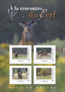 Collector 4 timbres - Le Cerf - Lettre Verte