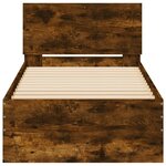 vidaXL Cadre de lit tête de lit chêne fumé 75x190 cm bois ingénierie