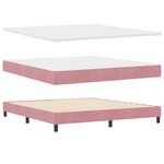 vidaXL Lit à ressort avec matelas et LED Rose 180x200 cm Velours
