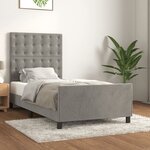 vidaXL Cadre de lit avec tête de lit Gris clair 80x200 cm Velours