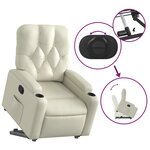 vidaXL Fauteuil inclinable Crème Similicuir