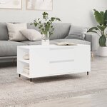 vidaXL Table basse blanc 102x44 5x50 cm bois d'ingénierie