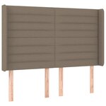 vidaXL Sommier à lattes de lit matelas et LED Taupe 140x190 cm Tissu