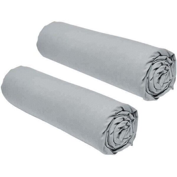 2 draps housses - 160 x 200 cm - 2 personnseAcier