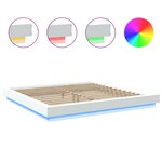 vidaXL Cadre de lit avec lumières LED blanc 200x200 cm bois ingénierie