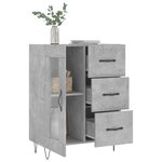 vidaXL Buffet gris béton 69 5x34x90 cm bois d'ingénierie