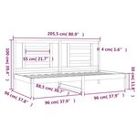vidaXL Lit de jour sans matelas blanc 90x200 cm bois de pin massif