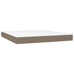 vidaXL Sommier à lattes de lit et matelas et LED Taupe 160x200cm Tissu
