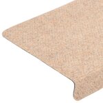 vidaXL Tapis de marches d'escalier 10 Pièces Marron 65x21x4 cm Aiguilleté