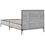 vidaXL Cadre de lit sonoma gris 90x190 cm bois d'ingénierie et métal
