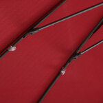 Parasol inclinable rond avec manivelle aluminium fibre de verre polyester diamètre 2 60 m coloris rouge