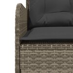 vidaXL Salon de jardin 2 Pièces avec coussins Gris Résine tressée