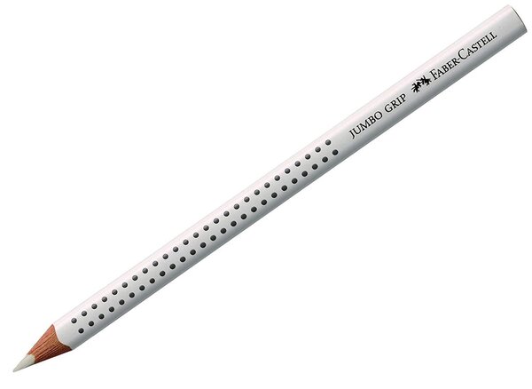 Crayon de Couleur JUMBO GRIP Mine 3,8mm Blanc FABER-CASTELL