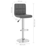 vidaXL Tabouret de bar Gris Similicuir