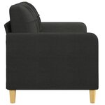 vidaXL Canapé à 2 places Noir 140 cm Tissu