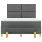 vidaXL Lit à Ressorts avec Matelas & Banc Gris Foncé 140x200 cm Tissu