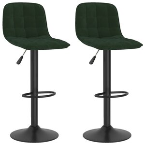 Vidaxl tabourets de bar 2 pcs vert foncé velours
