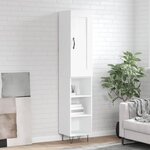 vidaXL Buffet haut Blanc 34 5x34x180 cm Bois d'ingénierie