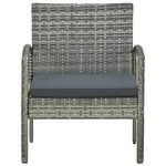 vidaXL Chaise de jardin avec coussin Résine tressée Gris