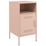 vidaXL Table de chevet rose 36x39x68 cm acier laminé à froid