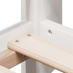 vidaXL Lit superposé et échelle et toit blanc 80x200cm bois pin massif