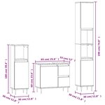vidaXL Ensemble de meubles salle de bain 3 Pièces blanc bois d'ingénierie