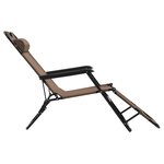 vidaXL Chaises longues pliables lot de 2 avec repose-pied Acier Marron