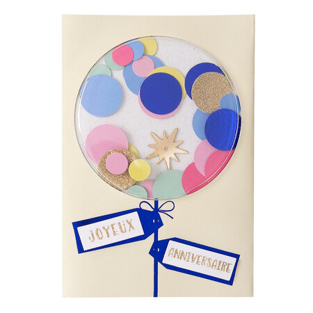 Carte anniversaire ballon et confettis - draeger paris - La Poste