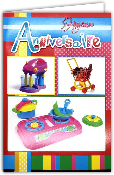 Carte Joyeux Anniversaire pour Petite Fille Enfant avec Enveloppe 12x17 5cm