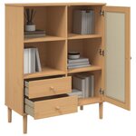 vidaXL Buffet SENJA aspect rotin marron 90x40x112cm bois massif de pin