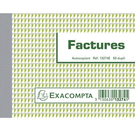 Manifold Factures 10 5x13 5cm 50 Feuillets Dupli Autocopiants - Motif  - X 10 - Exacompta