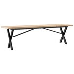 vidaXL Table basse cadre en X 160x40x45 5 cm bois de pin massif fonte