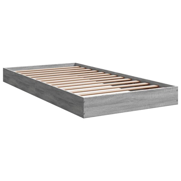 vidaXL Cadre de lit sonoma gris 100x200 cm bois d'ingénierie