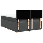 vidaXL Sommier à lattes de lit avec matelas Gris foncé 160x200cm Tissu