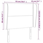 vidaXL Tête de lit avec oreilles Gris foncé 93x23x118/128 cm Tissu