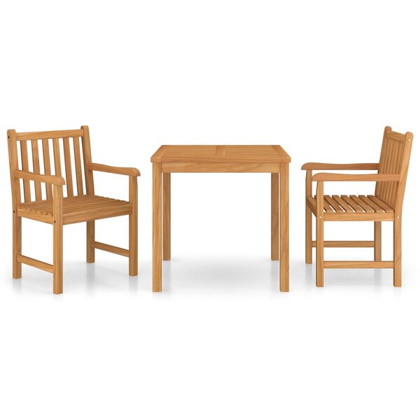 vidaXL Ensemble à manger de jardin 3 Pièces Bois de teck solide