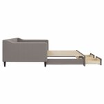 vidaXL Lit de jour avec gigogne et tiroirs taupe 100x200 cm tissu