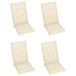 vidaXL Chaises inclinables de jardin lot de 4 et coussins bois acacia