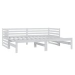 vidaXL Lit coulissant 2x(90x200) cm Blanc Bois de pin massif