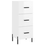 vidaXL Buffet haut Blanc brillant 34 5x34x180 cm Bois d'ingénierie