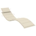 vidaXL Chaise longue de jardin avec table et coussin Bois d'acacia