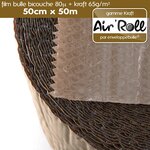 1 rouleau de film bulle d'air largeur 50cm x longueur 50m  - gamme air'roll kraft