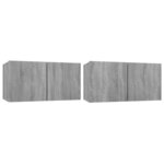 vidaXL Armoires TV suspendues Sonoma gris 2 Pièces 60x30x30 cm Bois