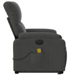 vidaXL Fauteuil inclinable de massage électrique gris foncé