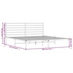 vidaXL Cadre de lit métal avec tête de lit blanc 183x213 cm