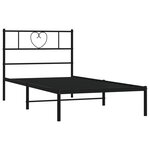 vidaXL Cadre de lit métal avec tête de lit noir 75x190 cm