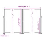 vidaXL Auvent latéral rétractable taupe 180x600 cm