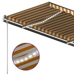 vidaXL Auvent automatique capteur de vent LED 3 5x2 5 m Jaune et blanc