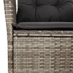 vidaXL Chaises inclinables de jardin lot de 2 et coussins gris rotin