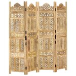 vidaXL Cloison de séparation 4 panneaux 160x165 cm Bois de manguier